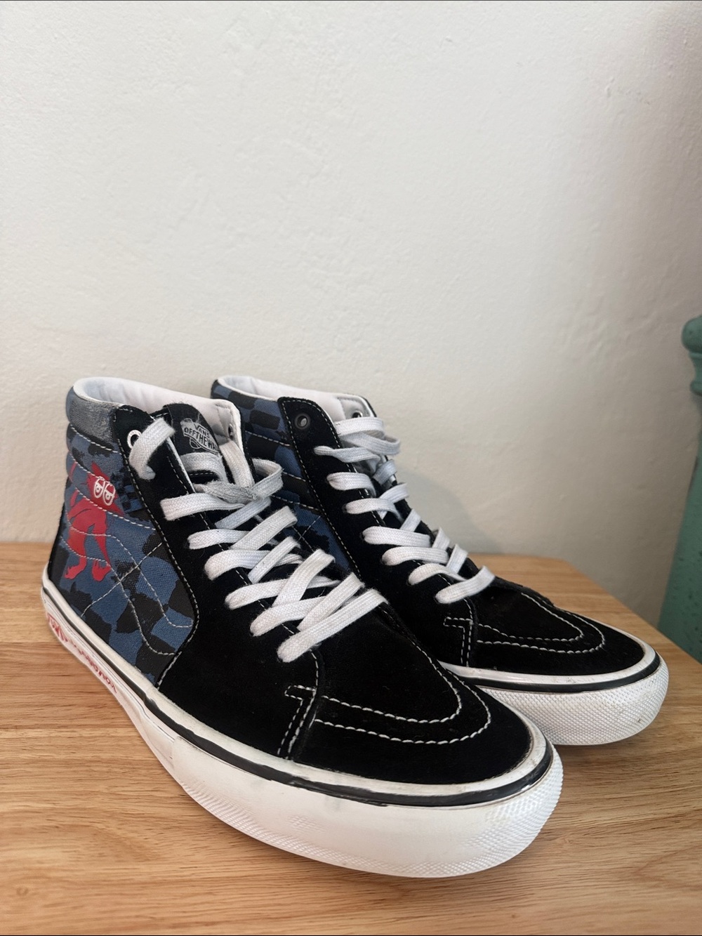 Vans Black, Blue & Red Krooked High-Top Sneakers